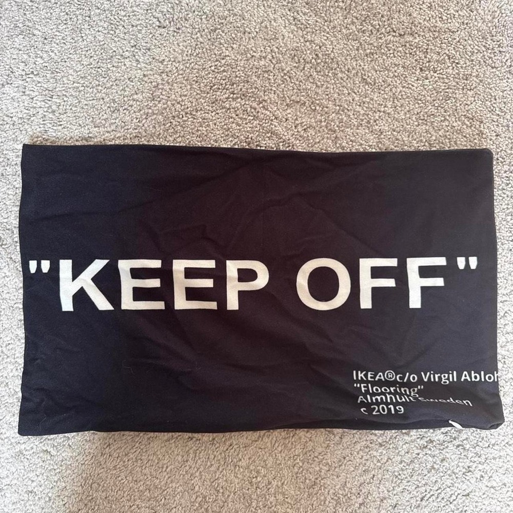 Ikea X Virgil Abloh "Keep Off" Pillow Case Black